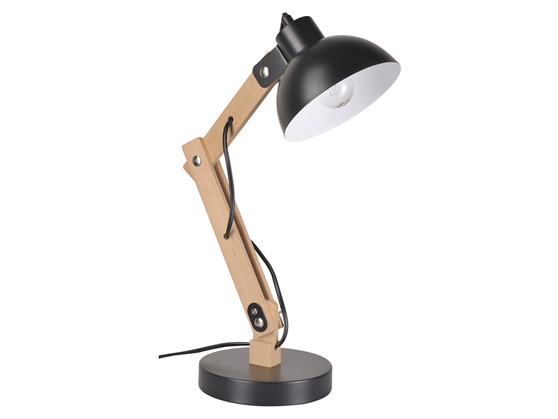Lampa biurkowa KB Unkle drewniana beżowo-czarna