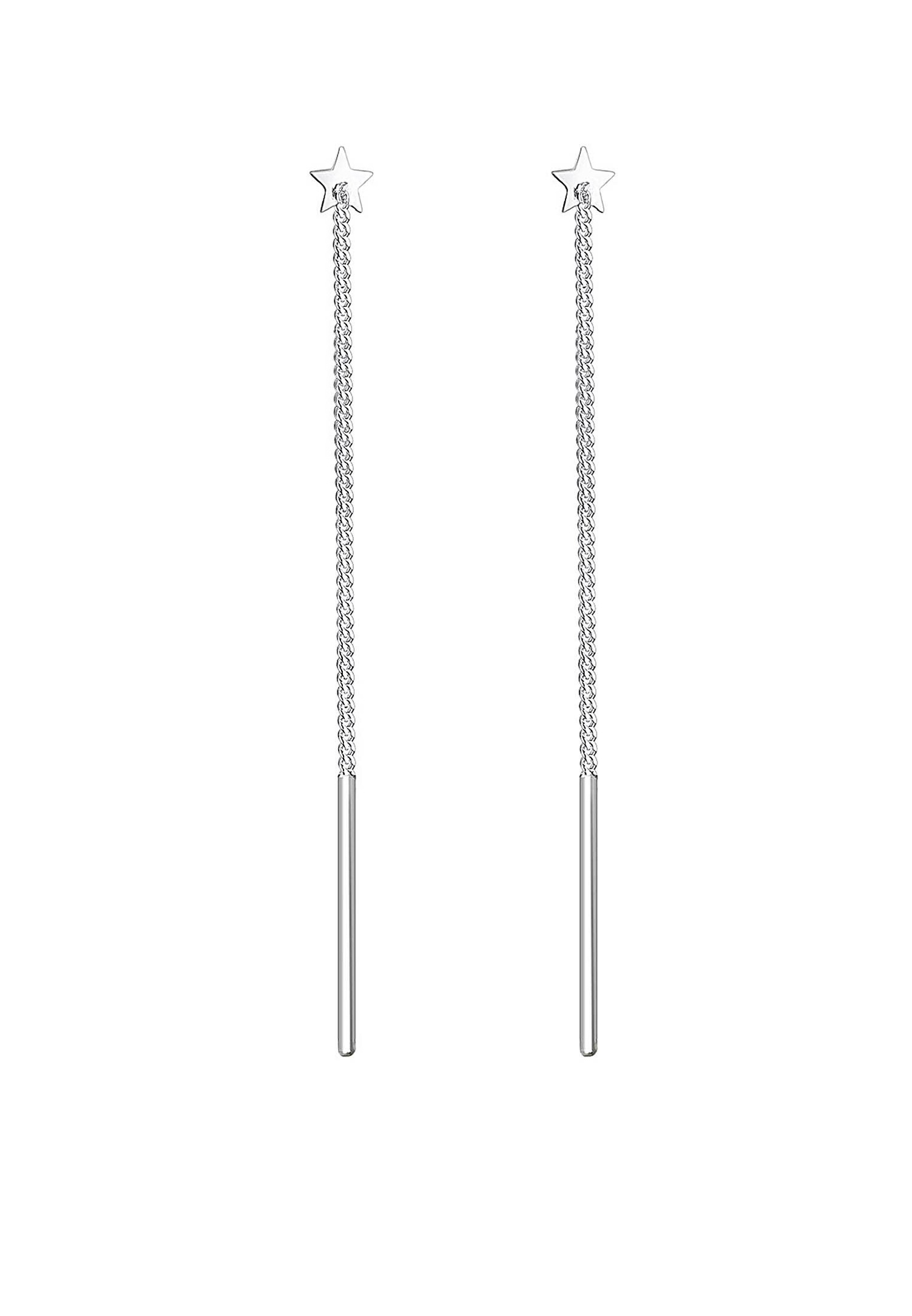Elli Femmes Pendentif d'oreilles Étoile Astro Basique Tendance en Argent Sterling 925