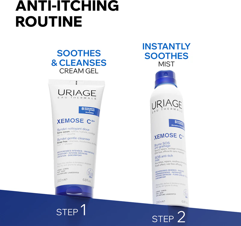 Uriage Xemose C8+ Syndet Gentle Cleanser syndet para pele seca e atópica