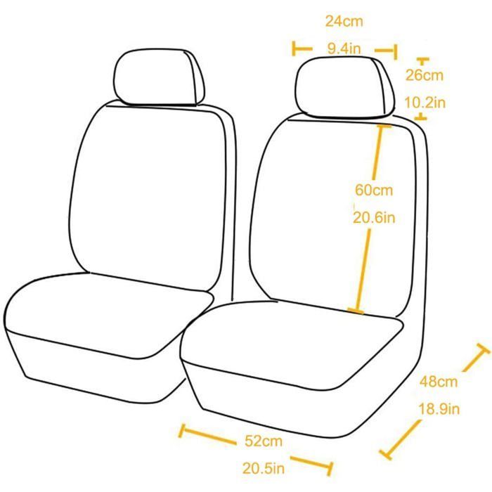 Funda universal para asiento delantero de coche FUIENKO, protector de asiento delantero (azul)