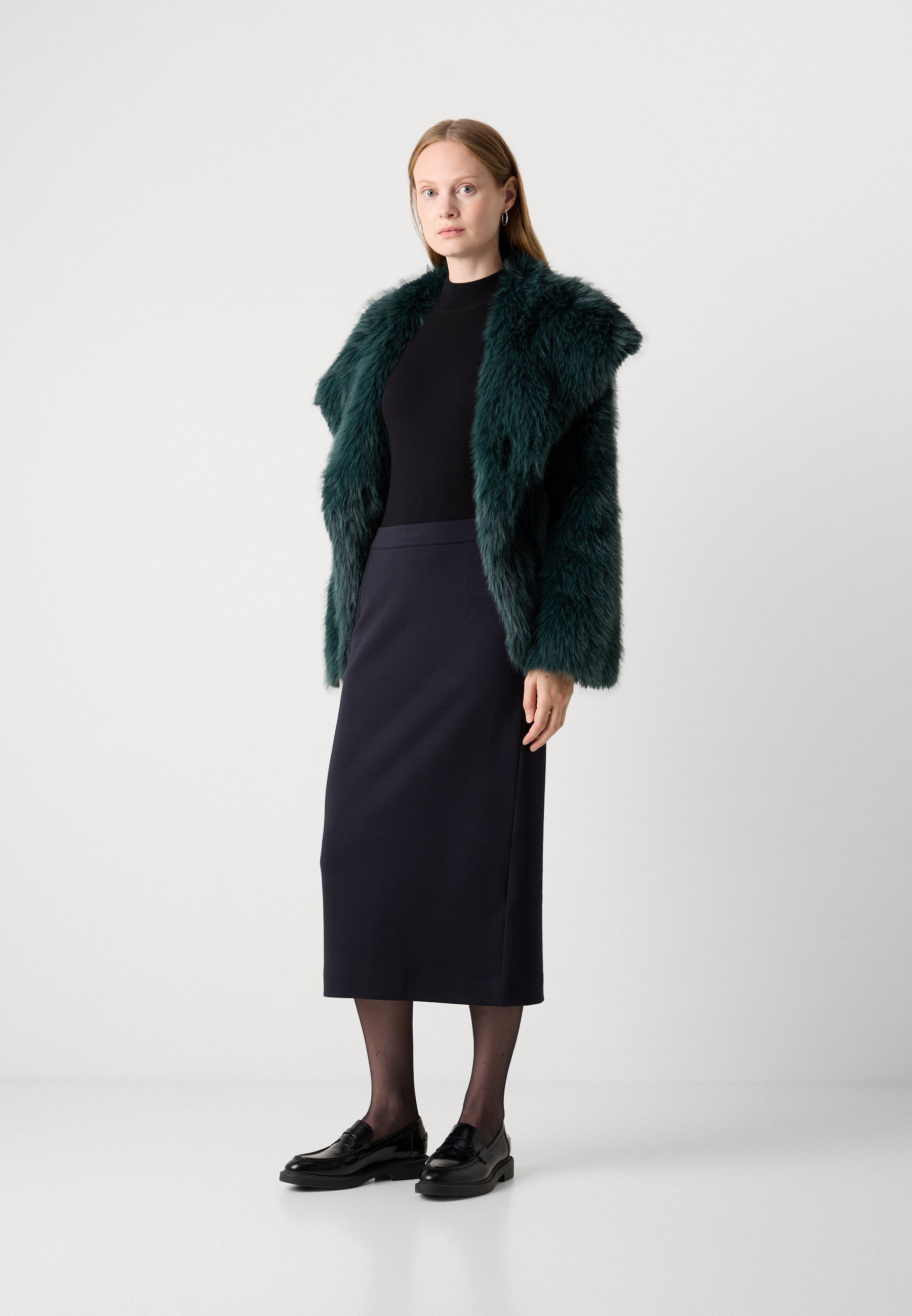 Marc O'Polo rok midi lengte - Nauwsluitende rok - diep nachtblauw