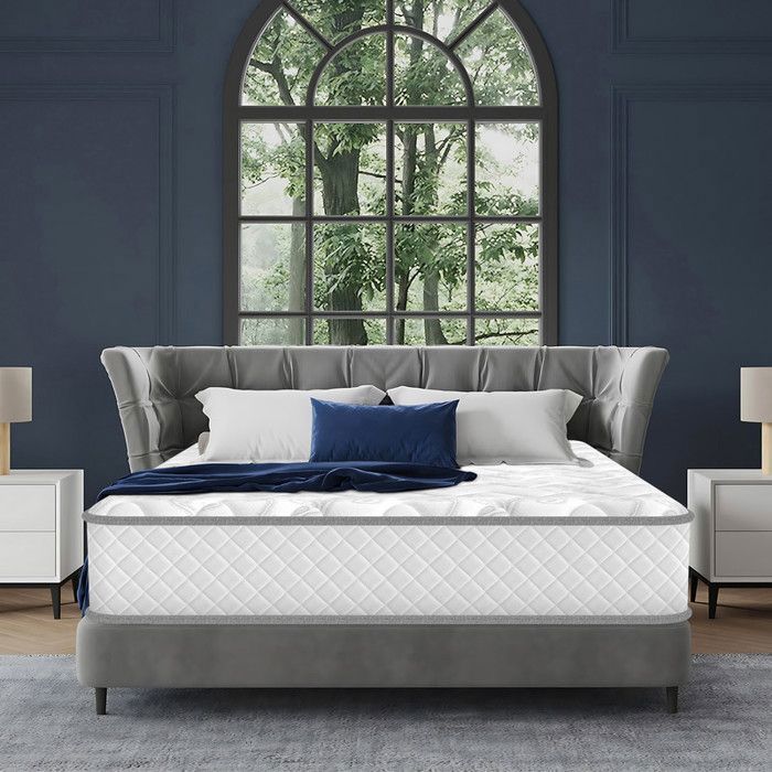 Colchón de 140x190 cm, 28 cm de grosor - Colchón de lujo de espuma viscoelástica con muelles y espuma - Colchón de 10 zonas, hipoalergénico, Oeko-Tex
