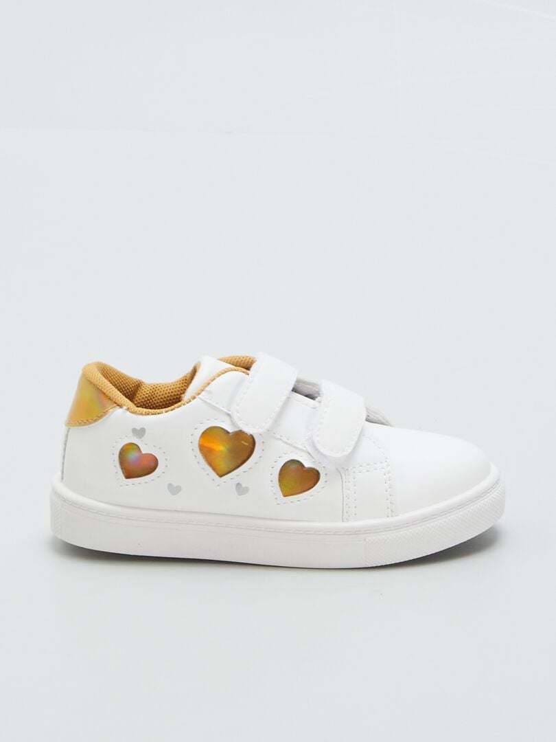 Sneakers met klittenbandsluiting - WIT