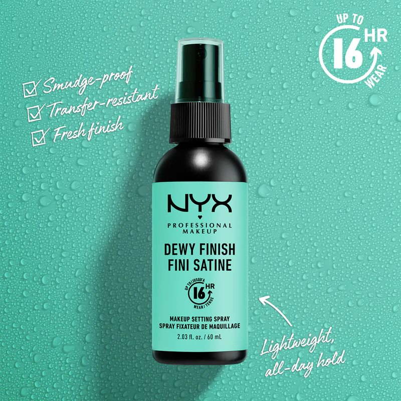 Spray fixador de maquiagem NYX Professional Makeup com acabamento luminoso