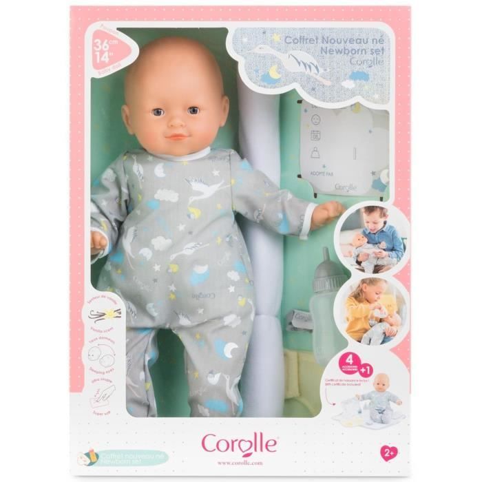 COROLLE - My Big Baby Doll - Newborn Gift Set - 36cm - Soft Body - Sleeping Eyes - Vanilla Scent