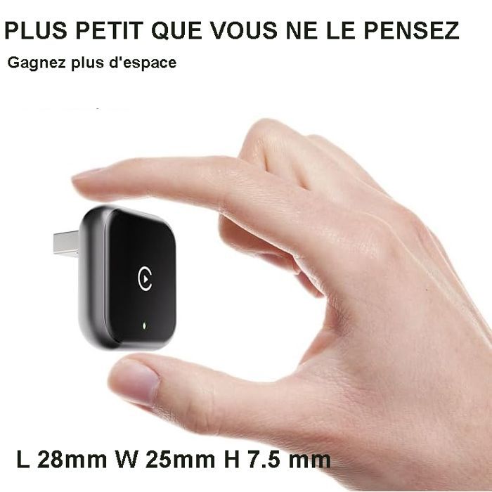 CarPlay per auto - CarPlay wireless - Mini CarPlay - Bluetooth 5.3, WiFi 6, Plug and Play - Compatibile con iPhone e Android