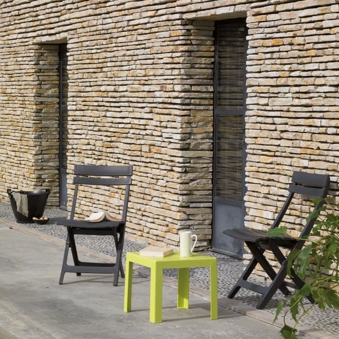 Silla plegable Miami - GRILL ME - Antracita - Resistente a la intemperie y fácil de guardar
