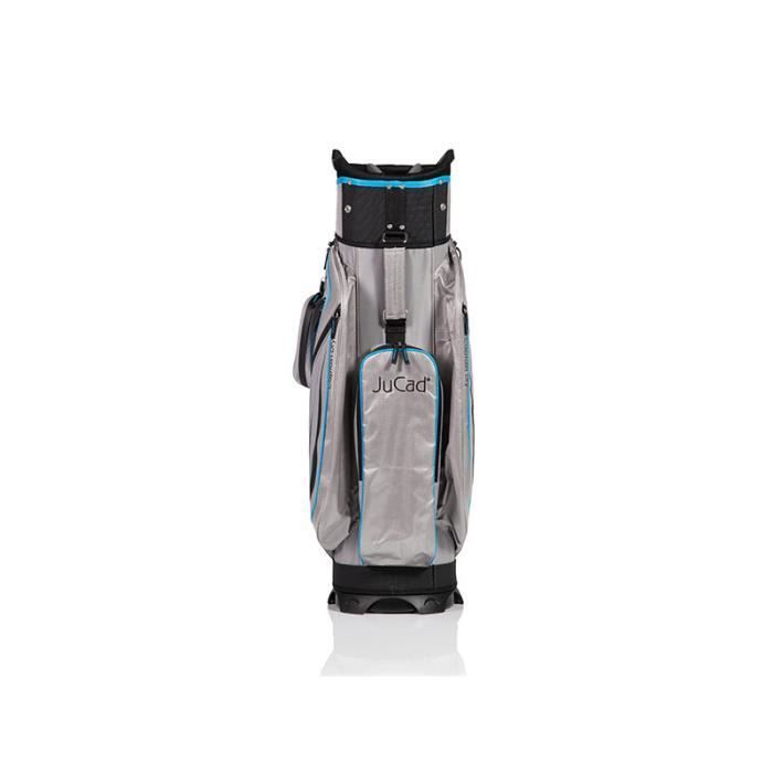 Bolsa de golfe JuCad Captain Dry - Cinza/Azul - 14 compartimentos completos - Bolso impermeável