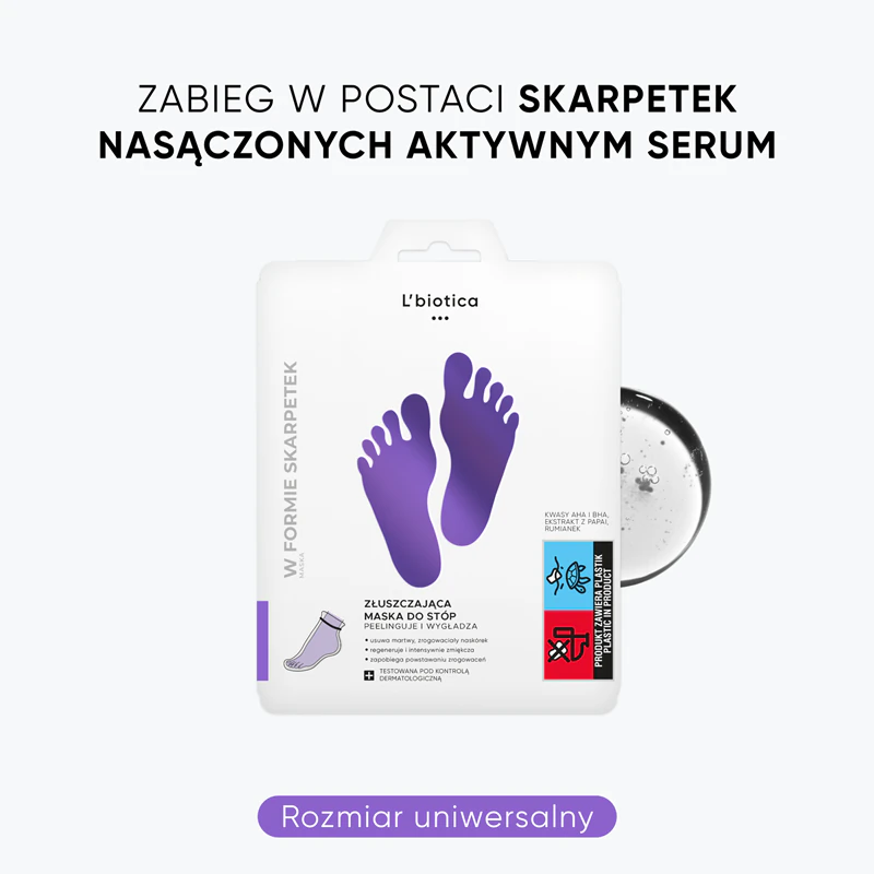 L'biotica Masks exfoliačné ponožky na nohy, hydratačné a zjemňujúce