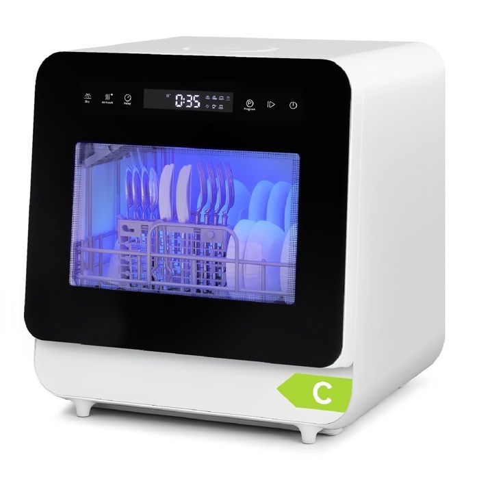 Mini Freestanding Dishwasher, 4 Place Settings, 6 Programs, Drying Function, 5L Water Tank, 45 cm