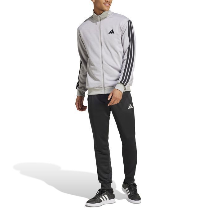Adidas Sportswear Basic 3-Streifen Trainingsanzug Grau - JI8876