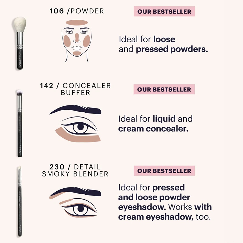 ZOEVA The Complete Brush Set komplet čopičev s kozmetično torbico