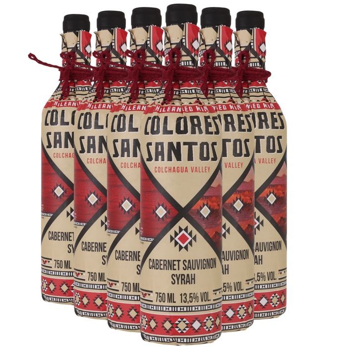 Colores Santos Colchagua Valley Cabernet Sauvignon Syrah 2022 - Vin Rouge du Chili (6x75cl)