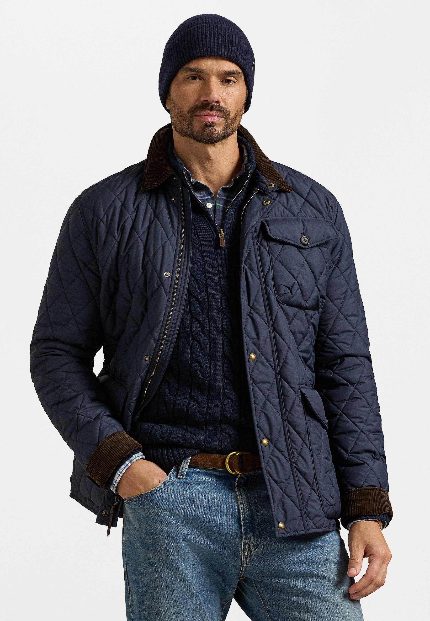 Polo Ralph Lauren Grandes Tailles THE BEATON - Veste matelassée légère - Bleu marine universitaire