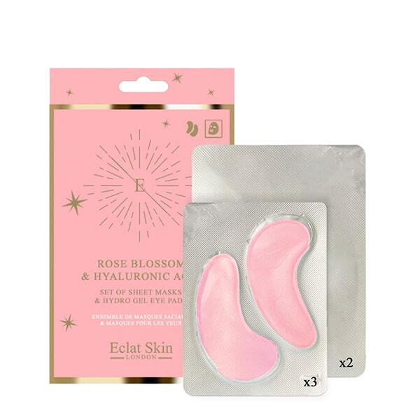 „Eclat Skin London Rose“ hialurono rūgšties lakštinės kaukės, paakių pagalvėlės