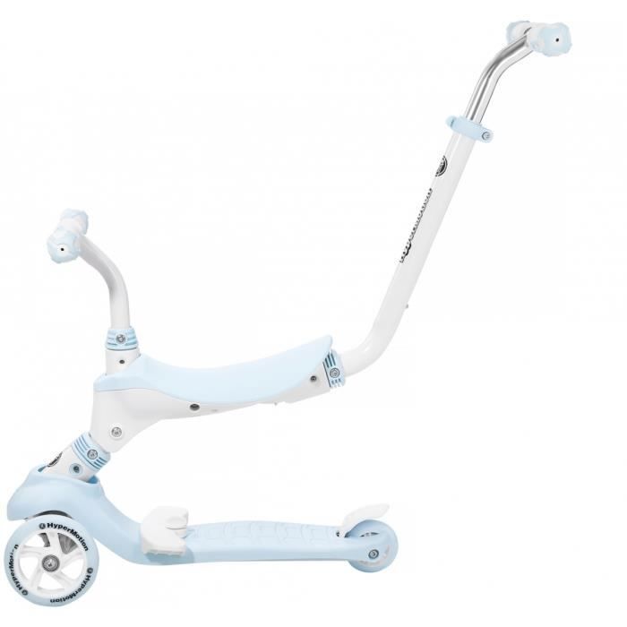 Monopattino/bicicletta senza pedali convertibile 5 in 1 HyperMotion per bambini fino a 50 kg - Maniglione, poggiapiedi, sedile e manubrio regolabili - Certificato CE, blu