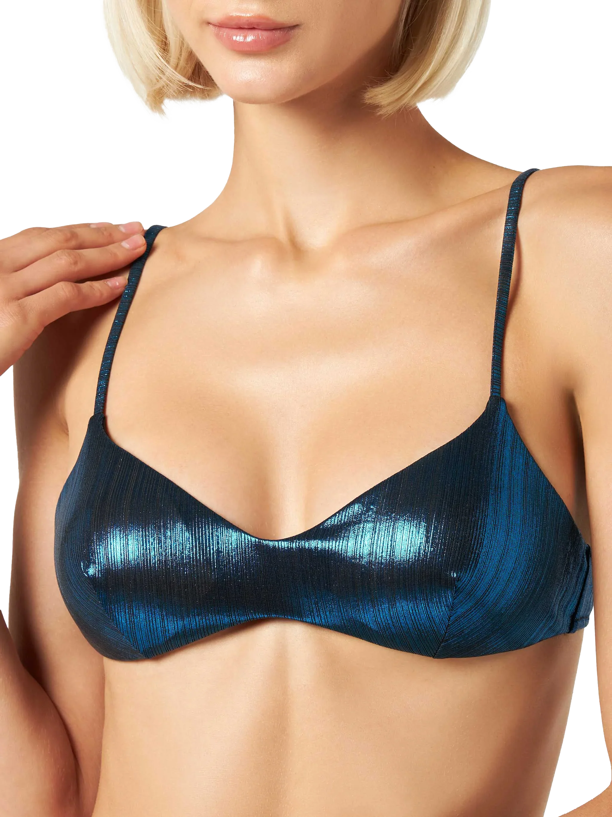 Damesbikini met gelamineerde afwerking
