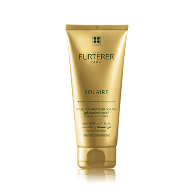 Gel de ducha nutritivo Solaire de René Furterer para cabello y cuerpo, tratamiento para después del sol, protección contra el cloro, 200 ml