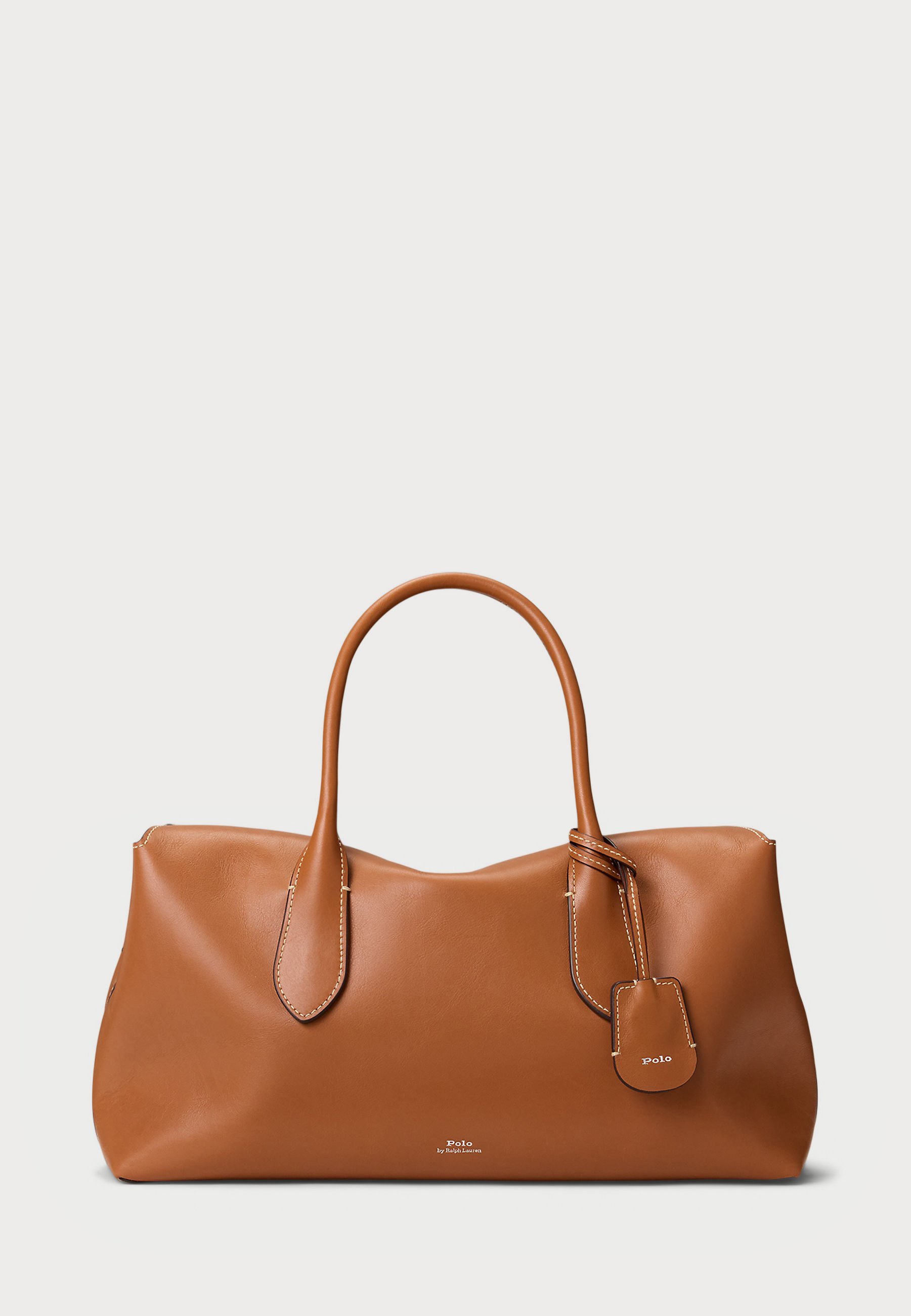 Polo Ralph Lauren BELLPORT LEREN SATCHEL - Handtas - cognac