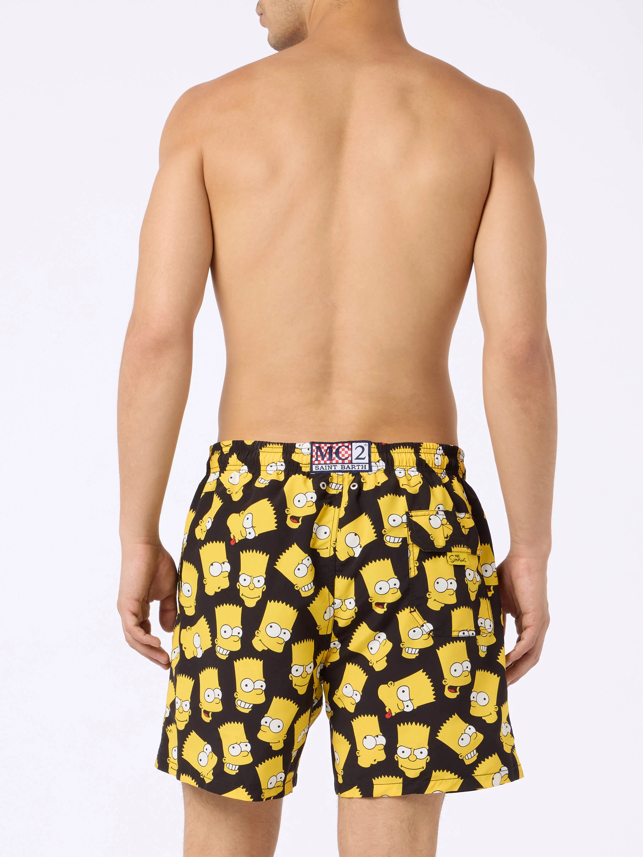 Gustavia herenzwempak (middellang model) met Bart Simpson-print