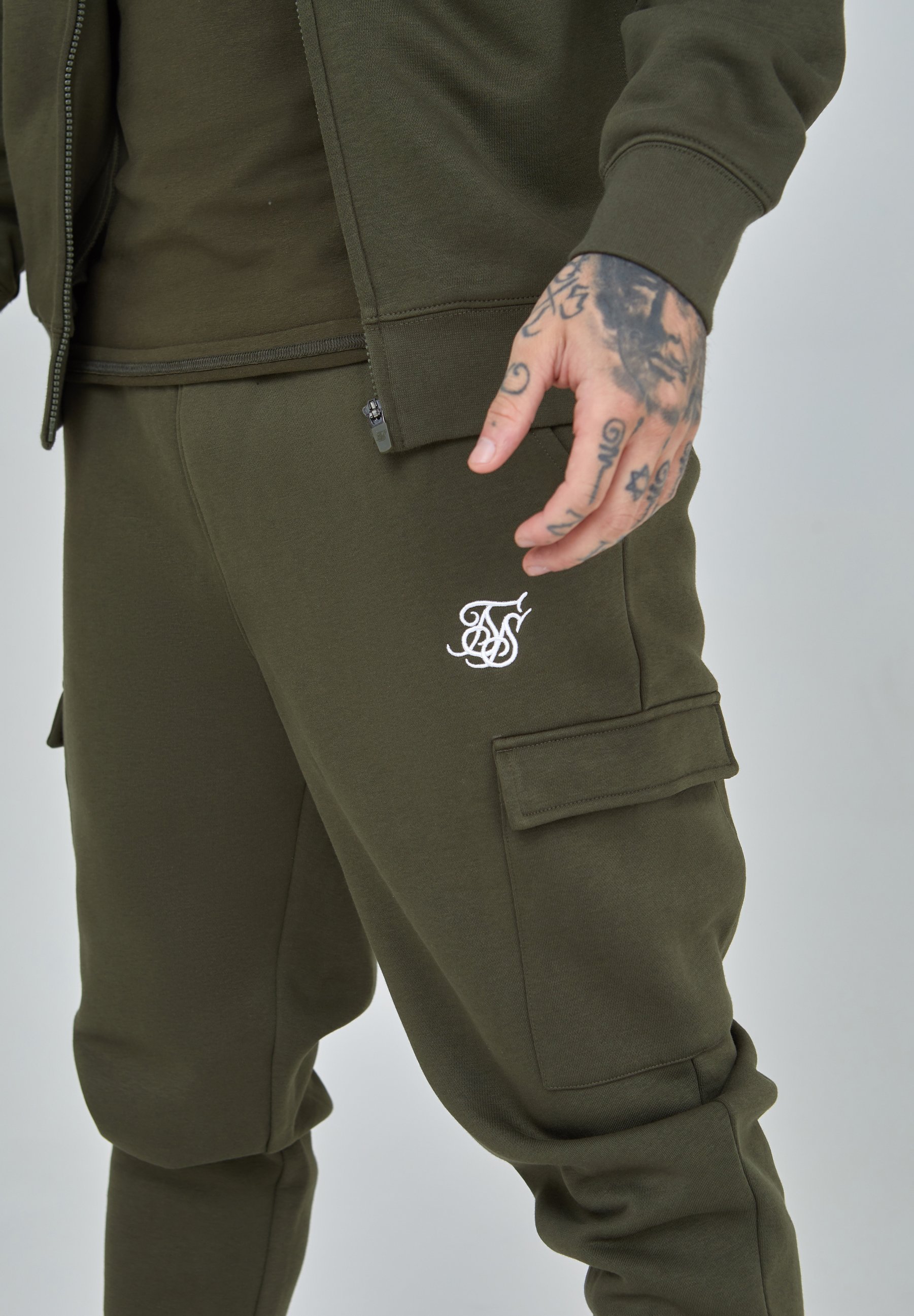 SIKSILK ESSENTIAL CARGO POCKET - Trainingsbroek - kaki