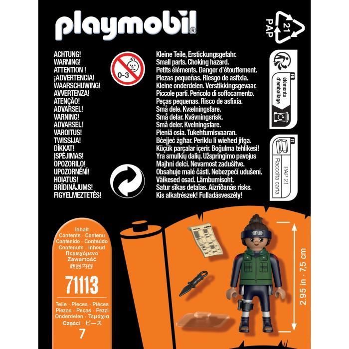 PLAYMOBIL - 71113 - Iruka - Naruto Shippuden - 8 pièces - Professeur à l'académie de ninja