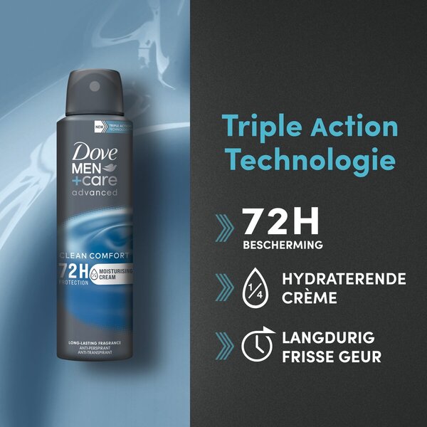Dove Men+ Care Advanced Care Clean Comfort Antitranspirant Deodorant Spray<br>150ml