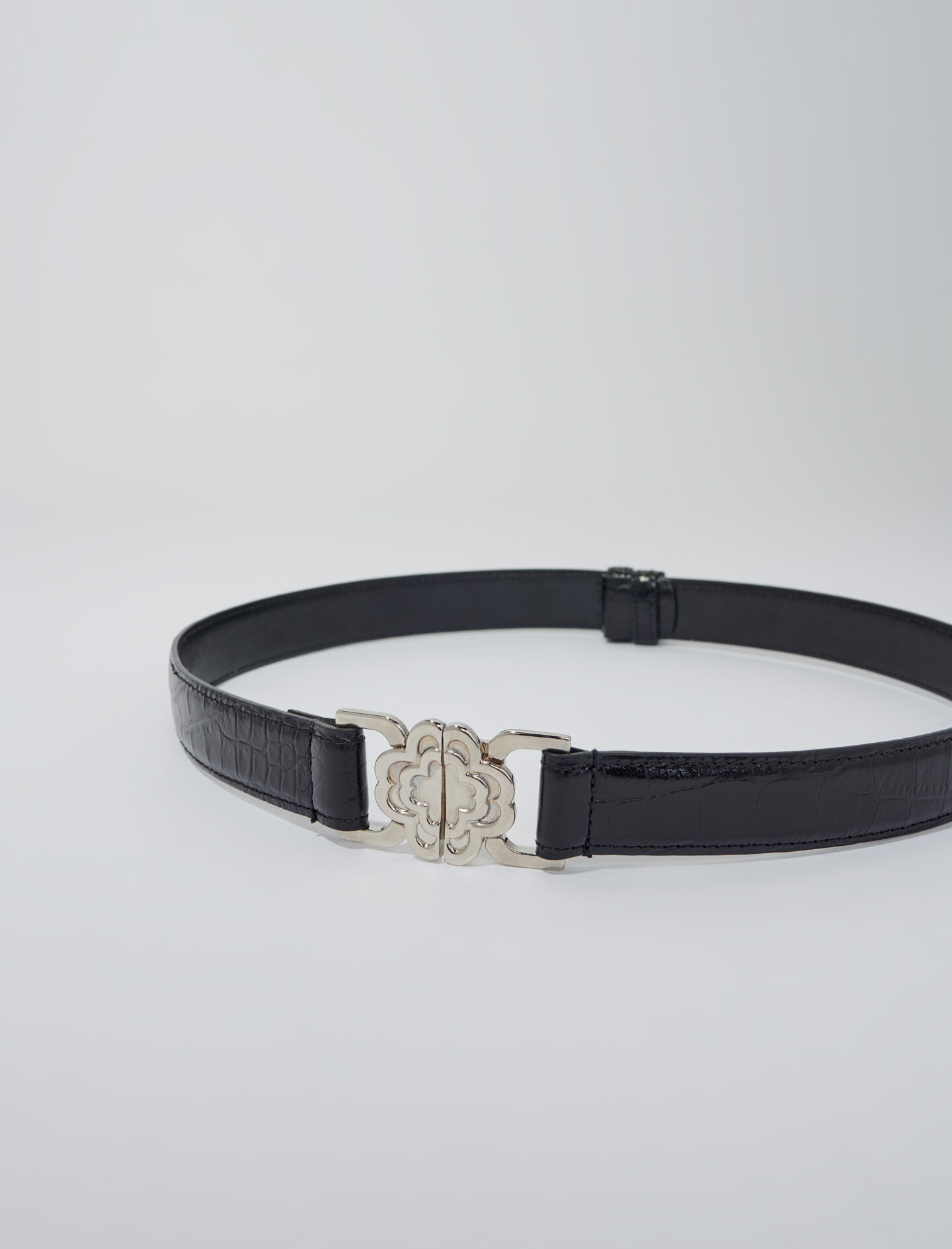 Riem met klavergesp - Zwart