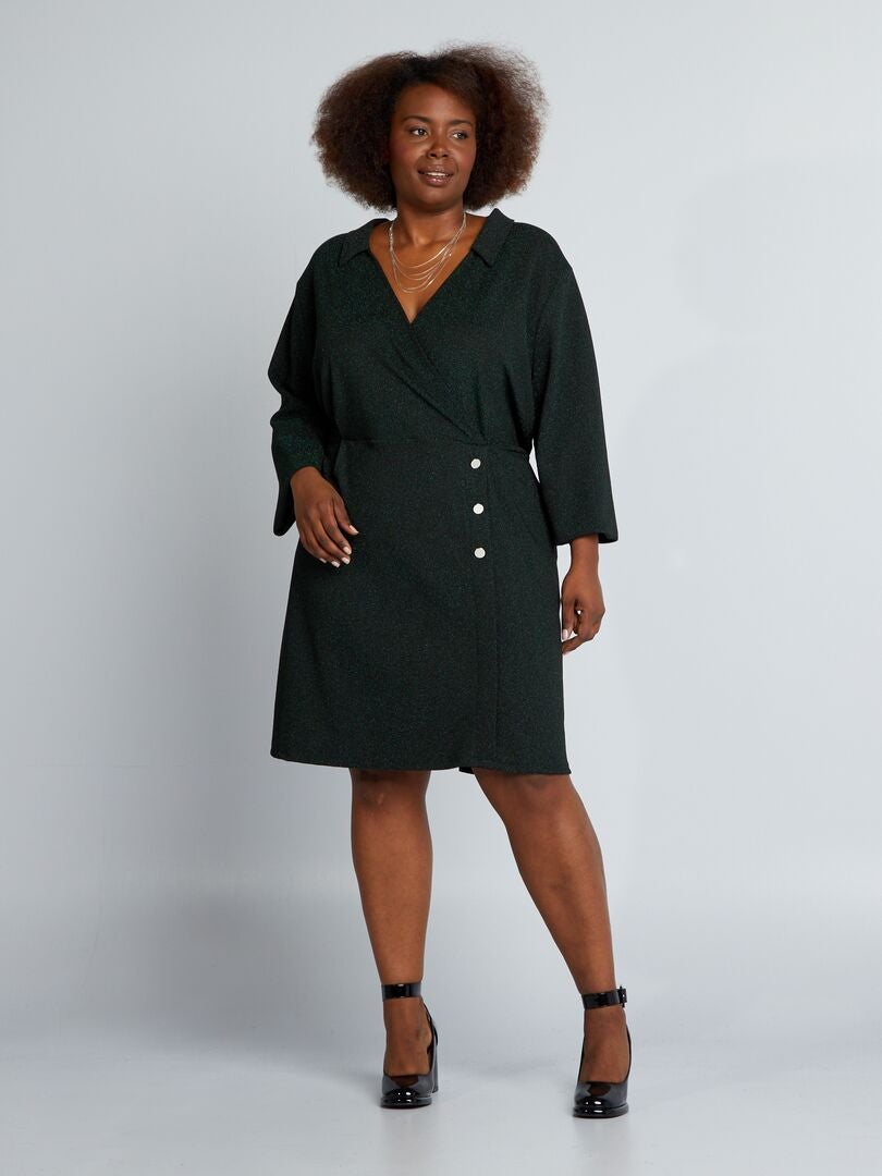 Vestido ajustado de punto elástico - VERDE