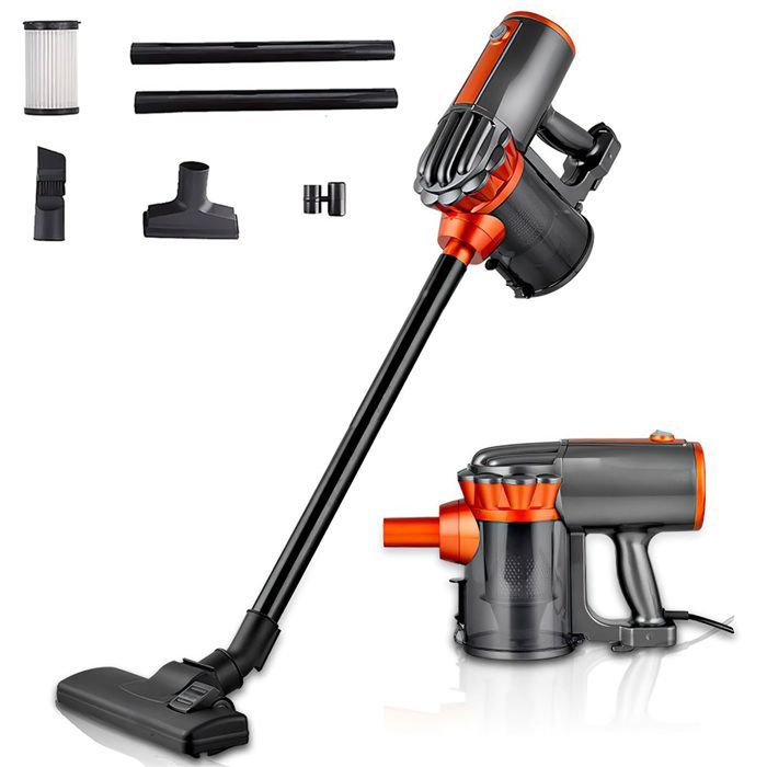 Aspirapolvere a bastone - Aspirapolvere senza sacco - 16KPa/600W/1.5L - Filtrazione efficiente - Silenzioso - Cavo da 5 m - Potente aspirapolvere 2 in 1
