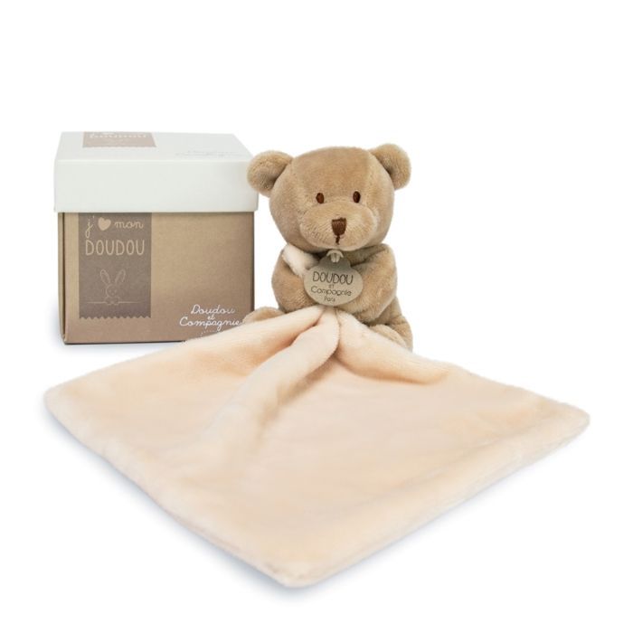 Urso de lenço DOUDOU ET COMPAGNIE - Edredom de flores em caixa