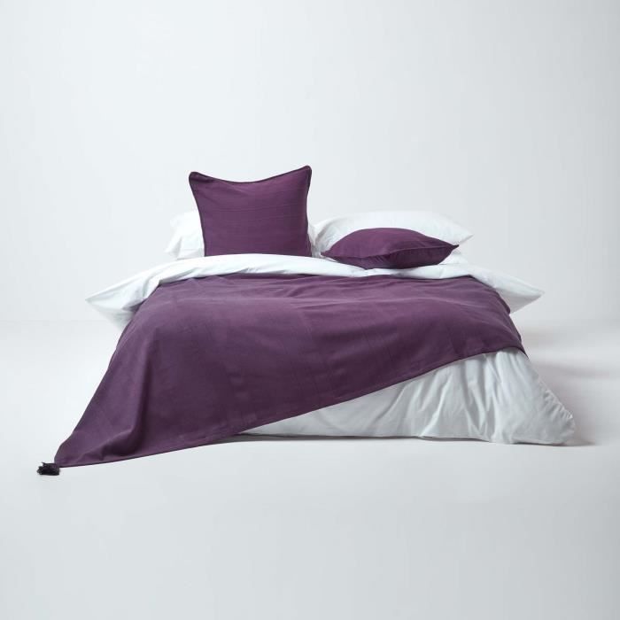 Rajput paarse sprei voor bed of bank, 255 x 360 cm