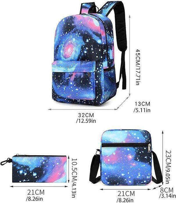 Sac à dos 3 pièces pour garçon, fille avec Sac bandoulière et trousse à crayons, ensemble sac à dos  sac à dos pour enfant,02