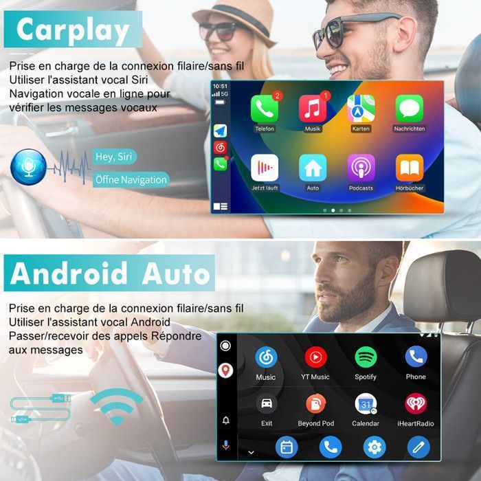 AWESAFE Autoradio Android 13 2Go+64Go pour Peugeot 206 (2002-2010) avec 7 '' Écran Tactile GPS Carplay Android Auto Bluetooth