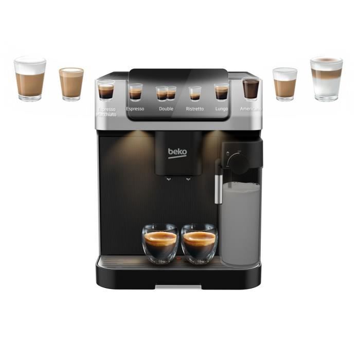 Machine à café avec broyeur - BEKO - CEG7304X - 1350 W - 19 bars - Écran tactile couleur