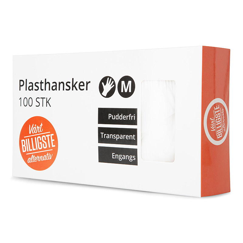 Myke engangshansker 100 stk., plast
