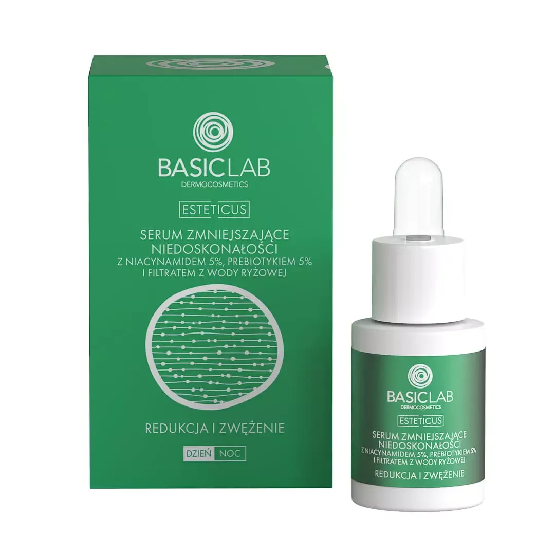 BasicLab Esteticus Serum zmniejszające niedoskonałości z niacynamidem 5% 15 ml