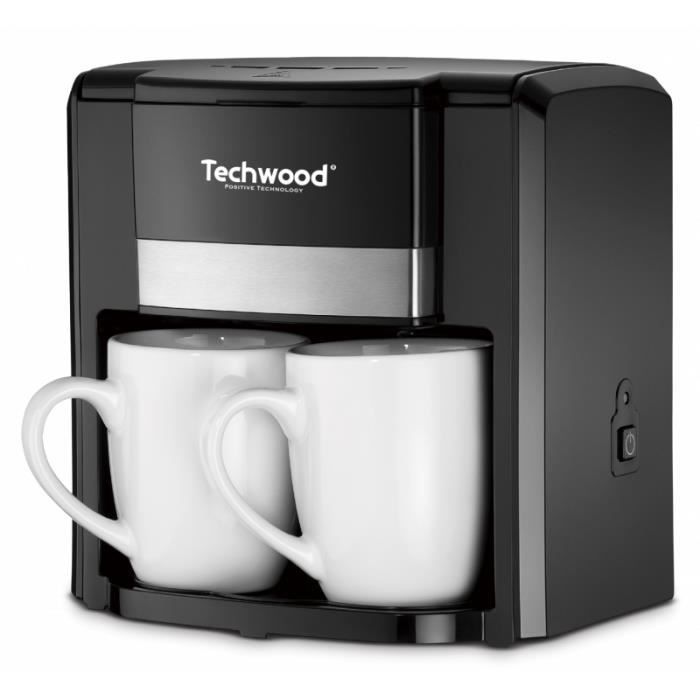 Cafetière électrique 2 Tasses Duo Filtre permanent lavable 500W noir Arrêt automatique