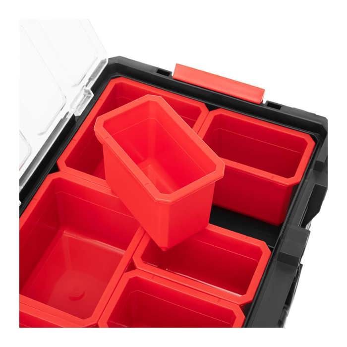 Kit de caisse à outils - Qbrick System - Bac 100 Flex - 6-en-1 - Sur roulettes - Noir