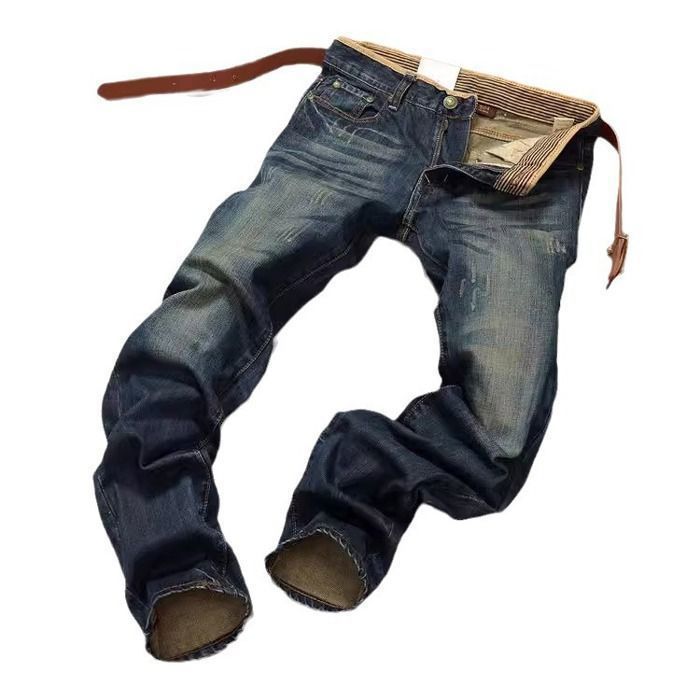 Pantalones vaqueros FUNMOON para hombre - Corte ajustado - Azul - Corte recto - Ajuste casual/urbano/para actividades al aire libre