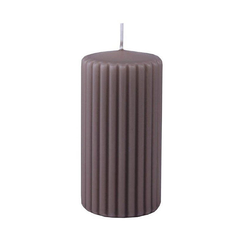 Vie Home Kubuskaars 12 cm ø 6 cm gegroefd paraffine zand