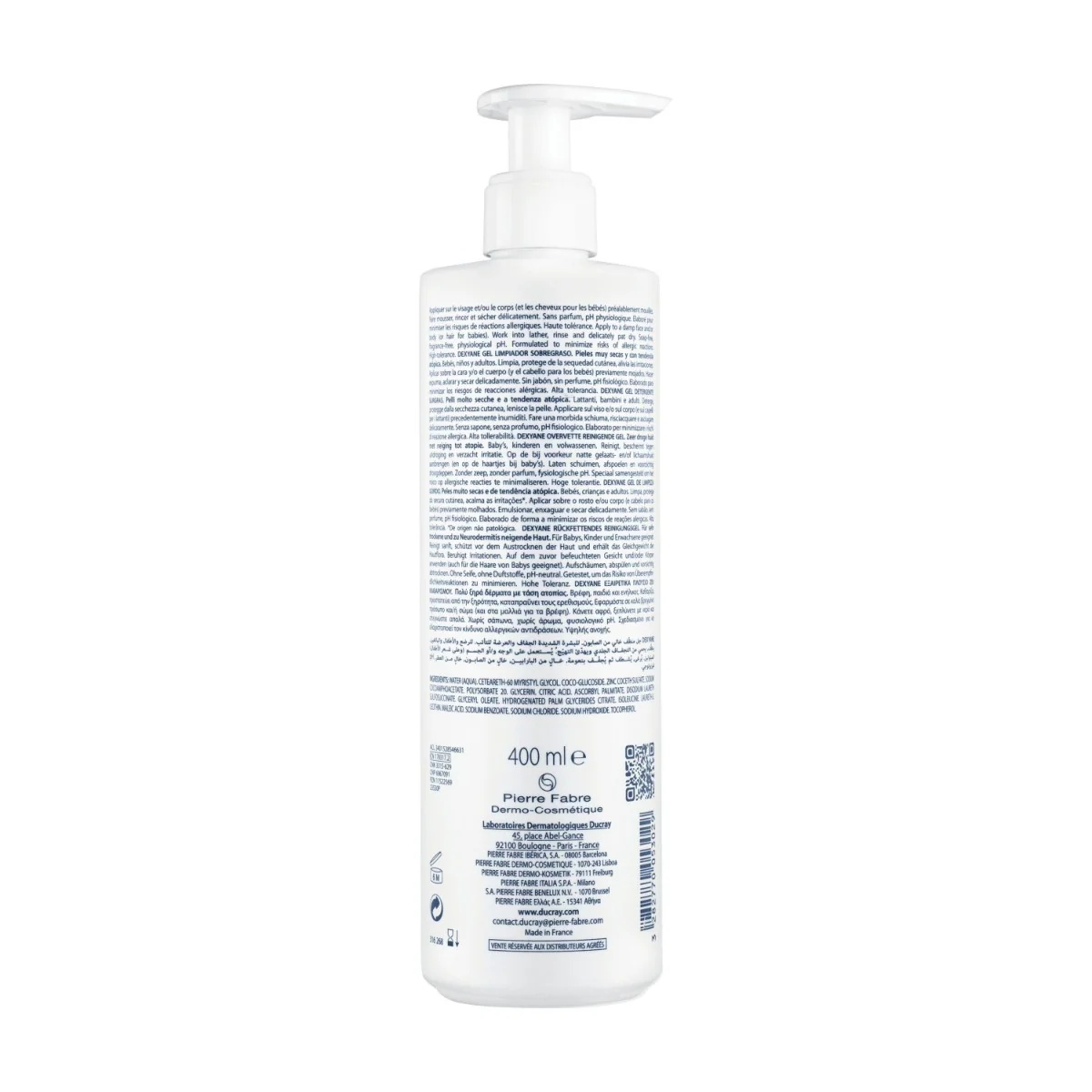 DUCRAY Ducray Dexyane Gel 400 ml Surgras Reinigungsgel für atopische Haut im Gesicht und am Körper