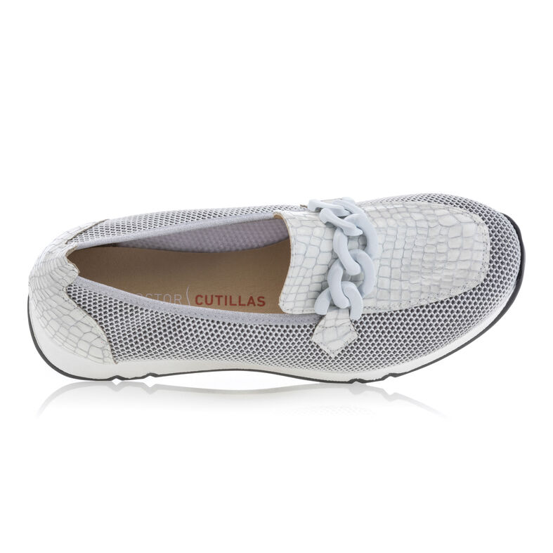 Hvite loafers/båtsko til dame