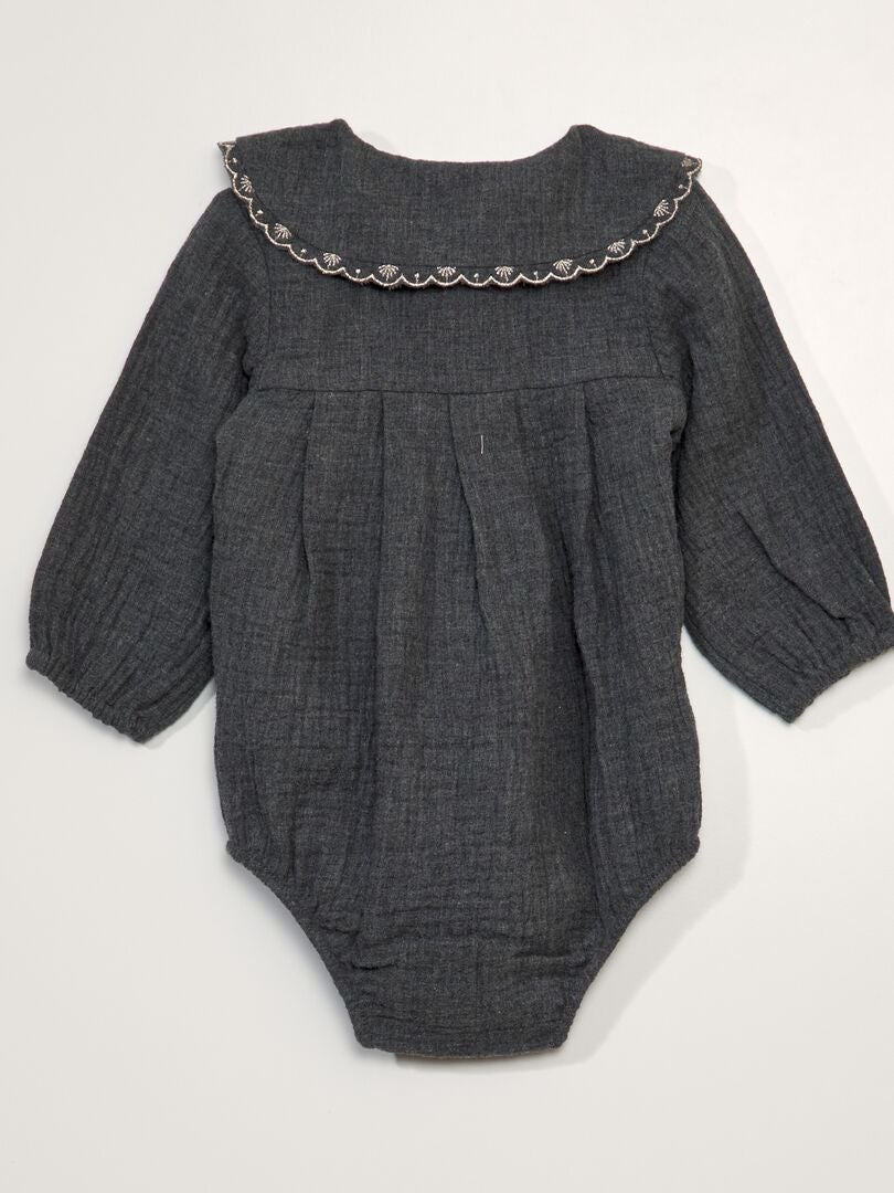 Babyrompertje + vestje + panty set - GRIJS