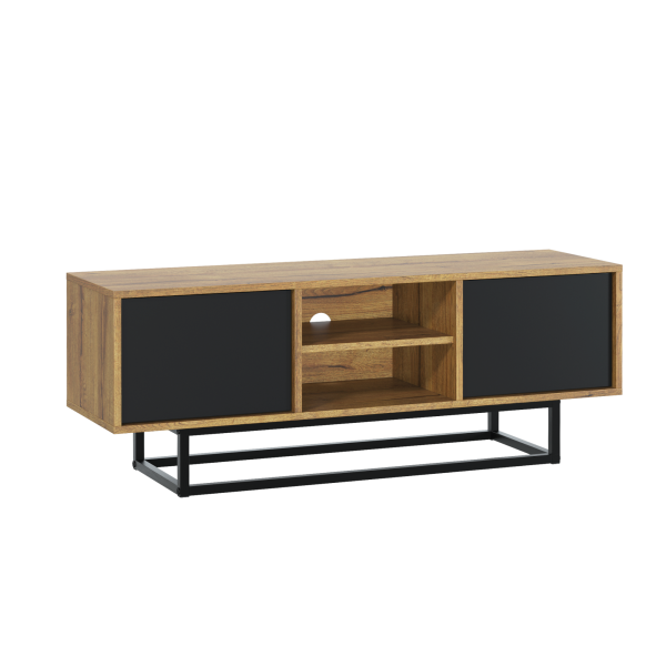 Szafka RTV 120cm Loft ONE FURNITURE Laminat Dębowy & Czarny