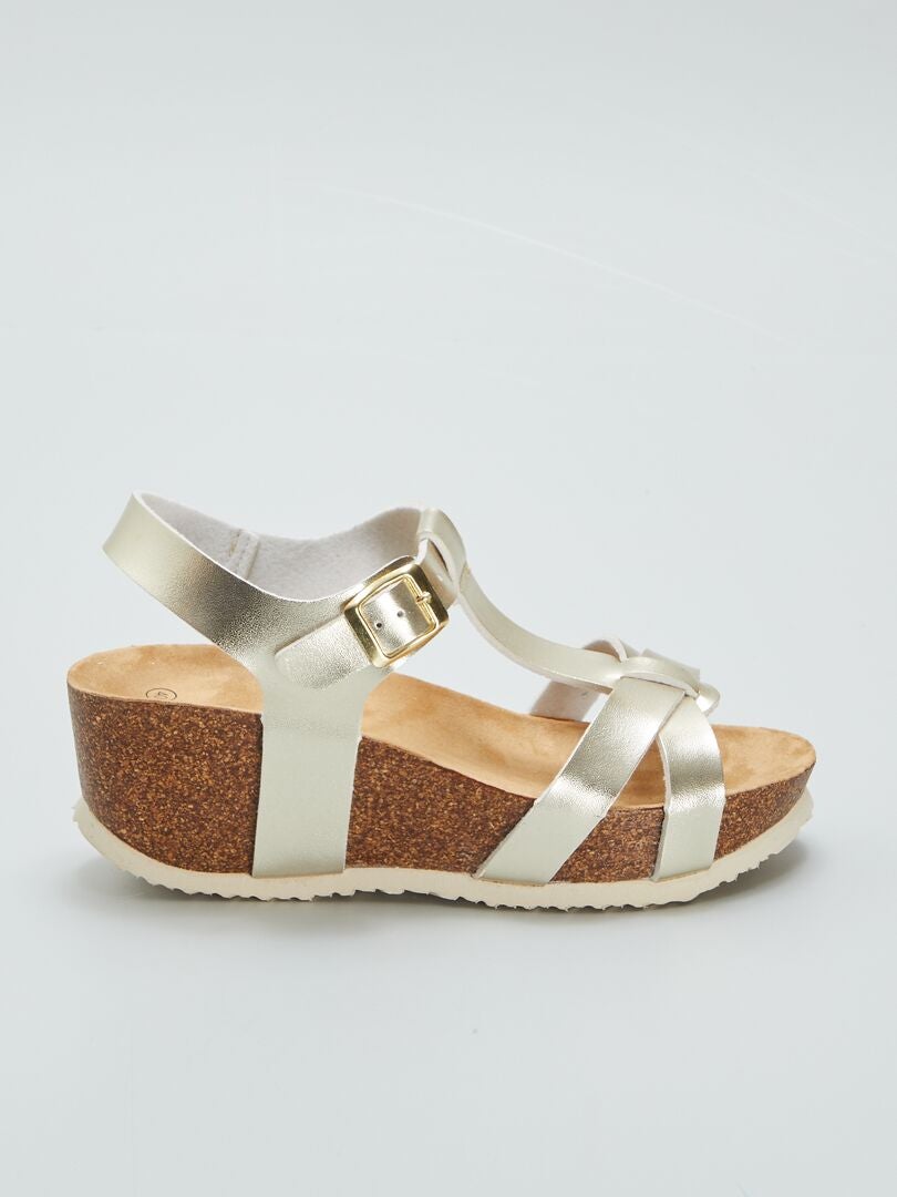 Sandalen met hak - BEIGE
