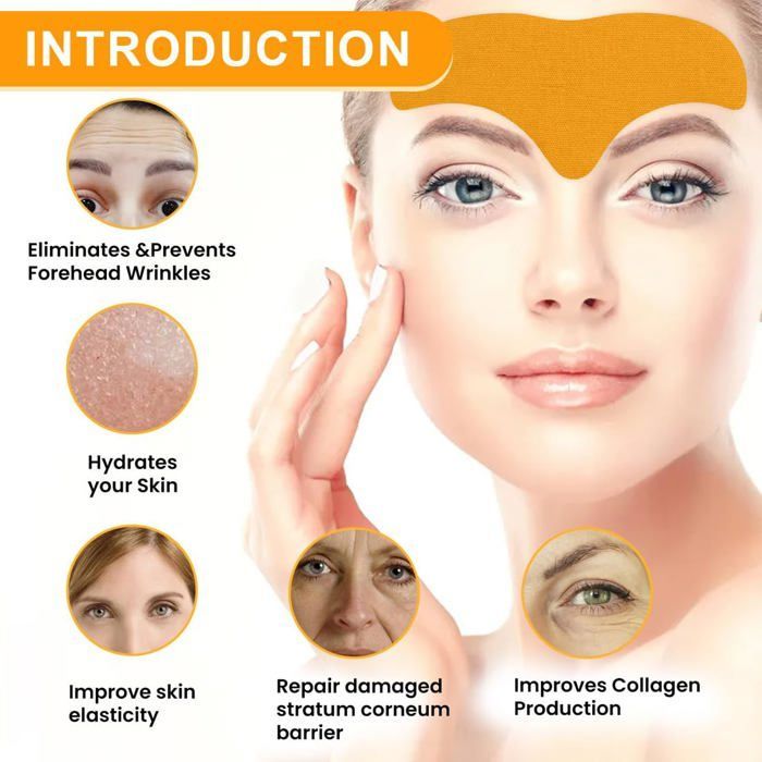 20 parches antiarrugas para el rostro, la frente y entre los ojos.