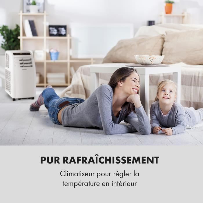 Aire acondicionado portátil Klarstein con extractor - 10000 BTU - Función de ventilador y deshumidificador - Blanco