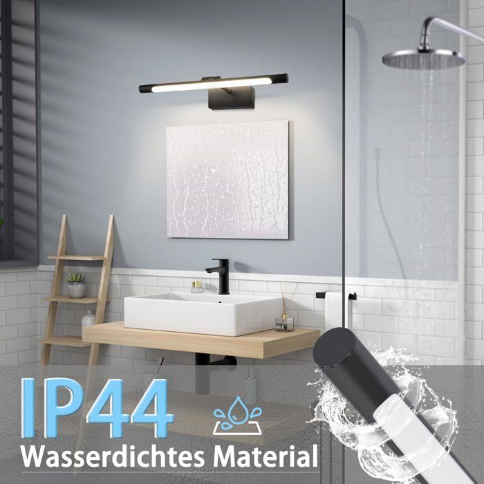 Lámpara de pared LED Homefire de 6 W para espejo de baño, luz blanca neutra de 4000 K, con clip, acabado cromado.