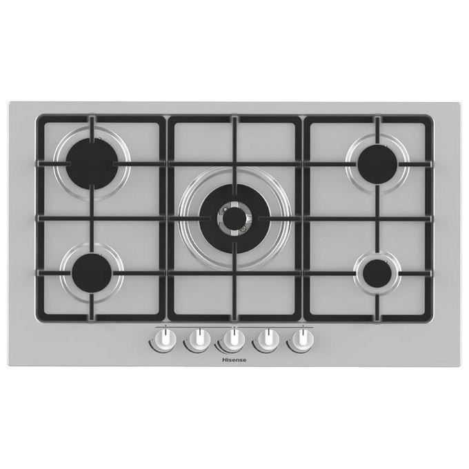 Gaskochfeld - Hisense - GM973XF - 5 Kochzonen - 90 cm - Fingerabdruckresistenter Edelstahl